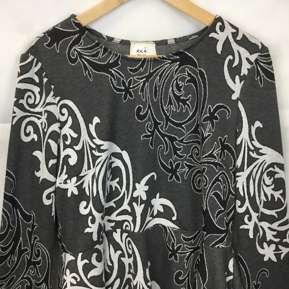 ECI New York Boho Peplum Knit Top Paisley Pattern. - Picture 5 of 9